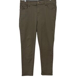 Democracy Ab Technology "Ab"solution Green Slim Leg Chino Pants Womens 12 Petite